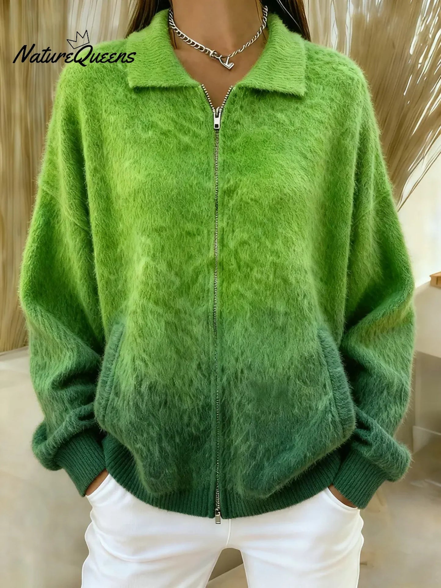 Aurelia™ – Gradientowy sweter rozpinany o kobiecej, eleganckiej linii