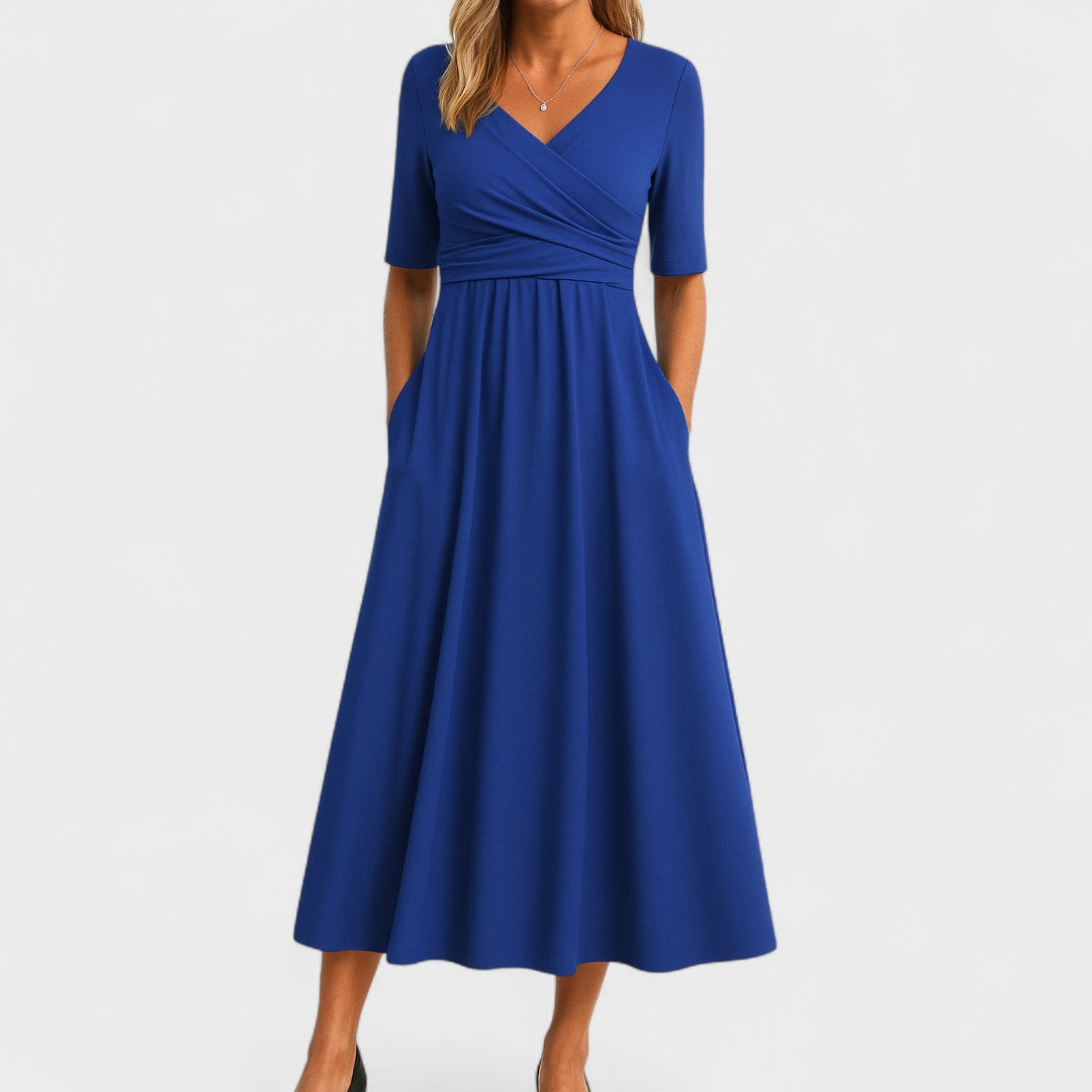 Lirena™ – Elegancka Sukienka Midi o Wysmuklającym Kroju