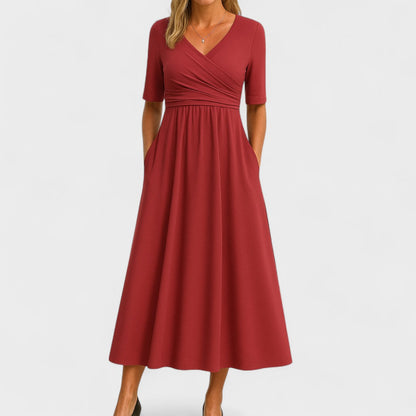 Lirena™ – Elegancka Sukienka Midi o Wysmuklającym Kroju