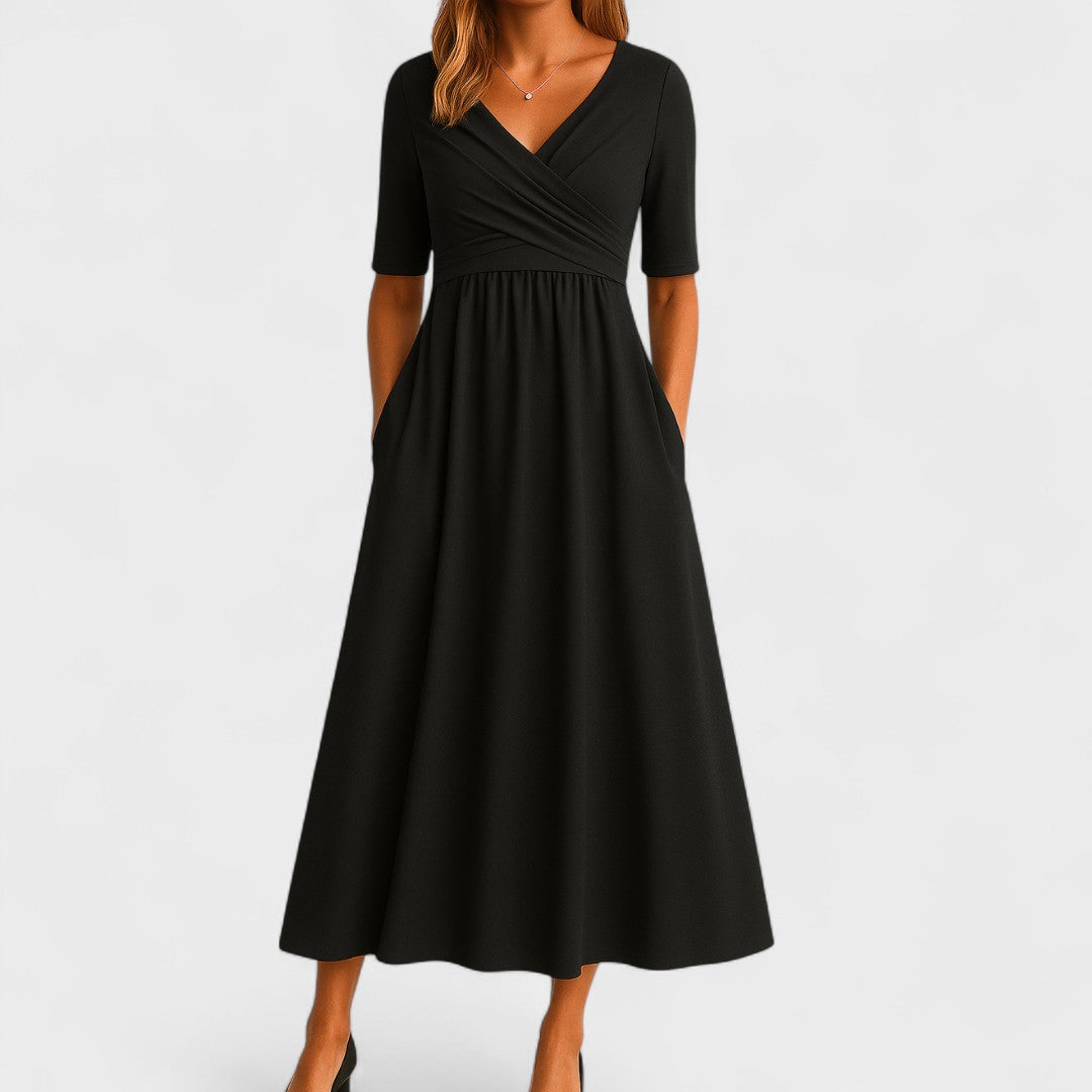Lirena™ – Elegancka Sukienka Midi o Wysmuklającym Kroju