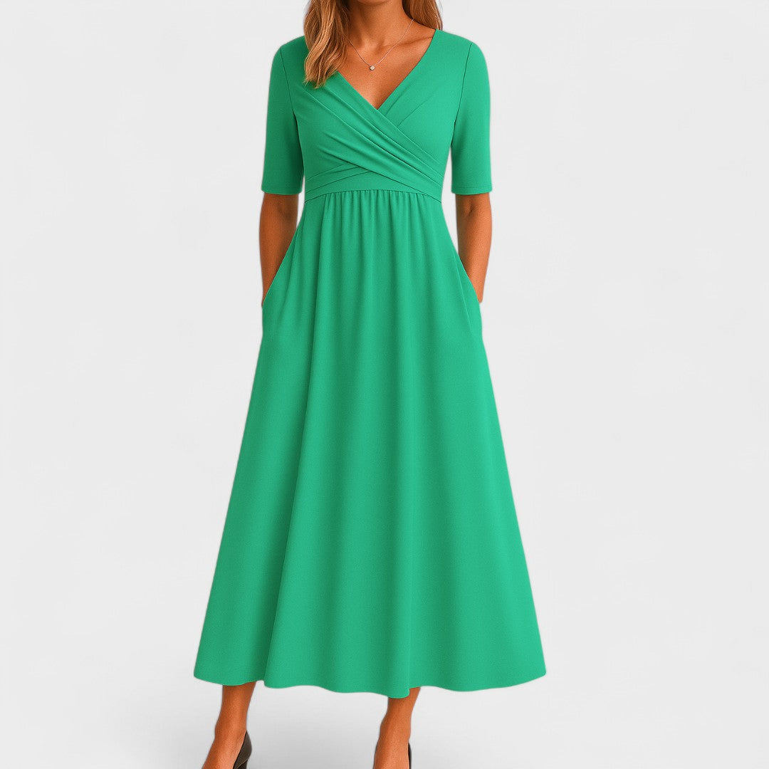 Lirena™ – Elegancka Sukienka Midi o Wysmuklającym Kroju
