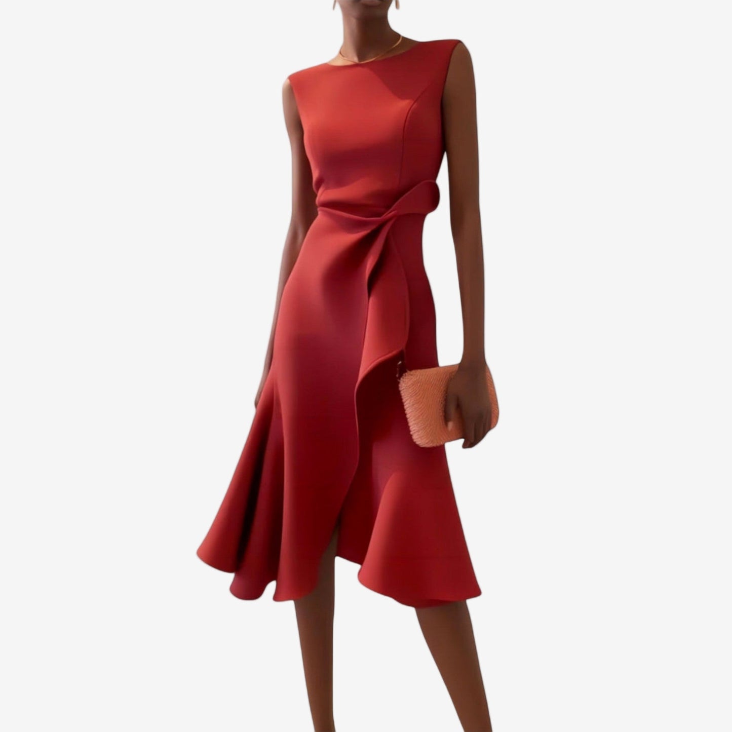 Eliana – Elegancka sukienka midi z asymetrycznym krojem