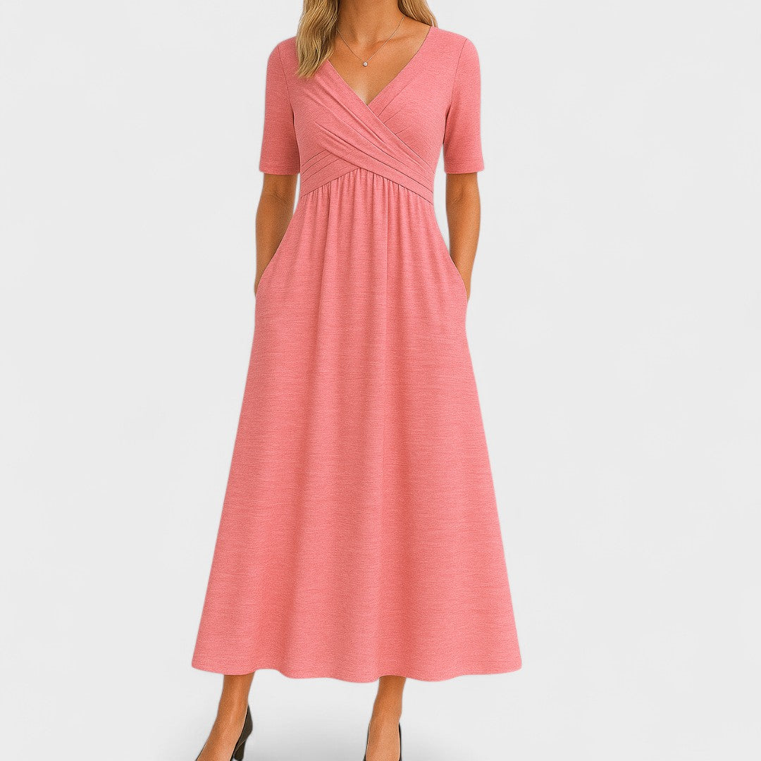 Lirena™ – Elegancka Sukienka Midi o Wysmuklającym Kroju