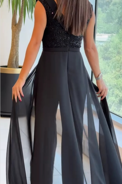 Łucjana | Elegancki Kombinezon Bez Rękawów