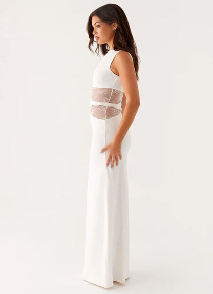 Jagna | Elegancka wieczorowa sukienka maxi z wycięciami