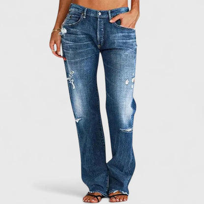 Molly™ | Postarzane jeansy z szerokimi nogawkami