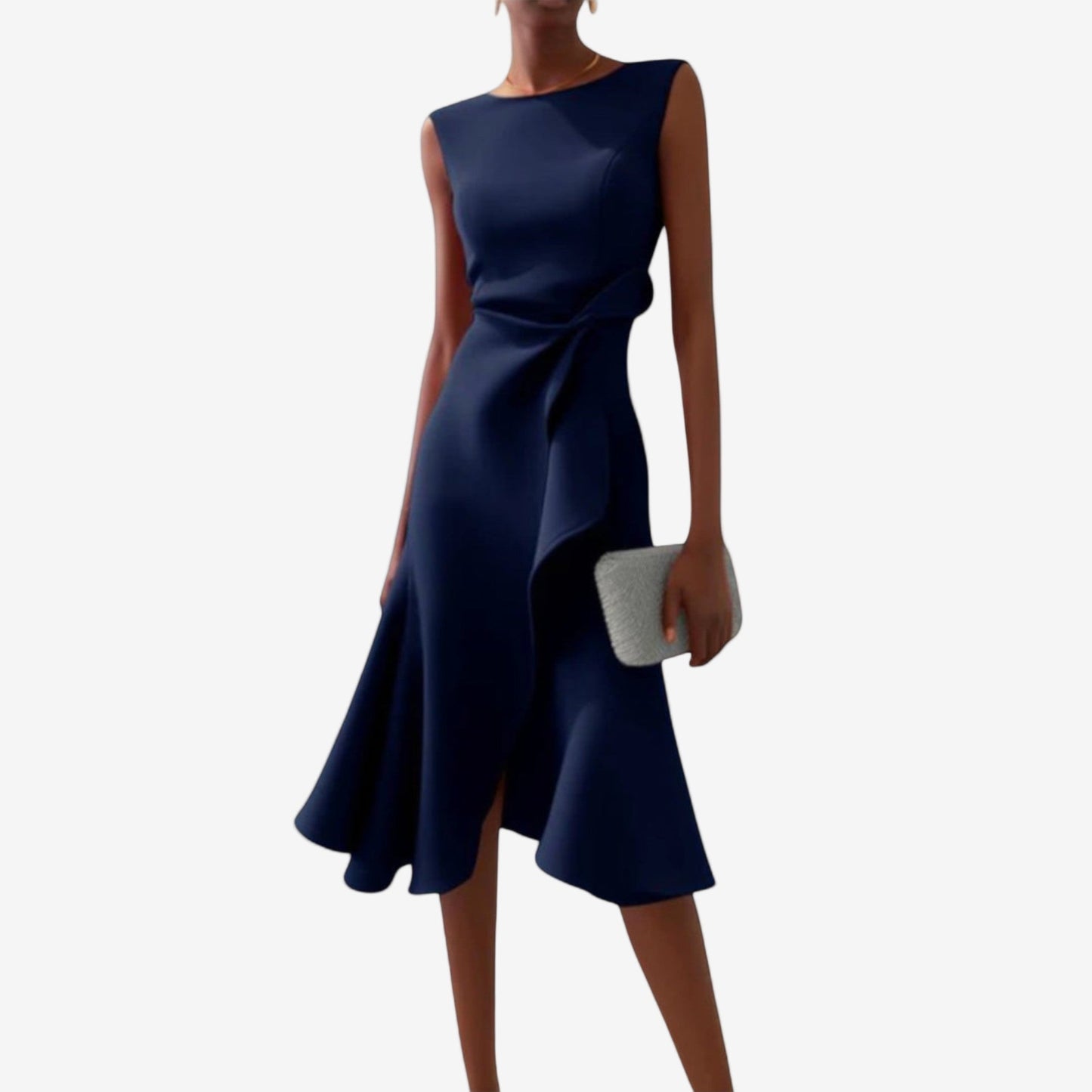 Eliana – Elegancka sukienka midi z asymetrycznym krojem