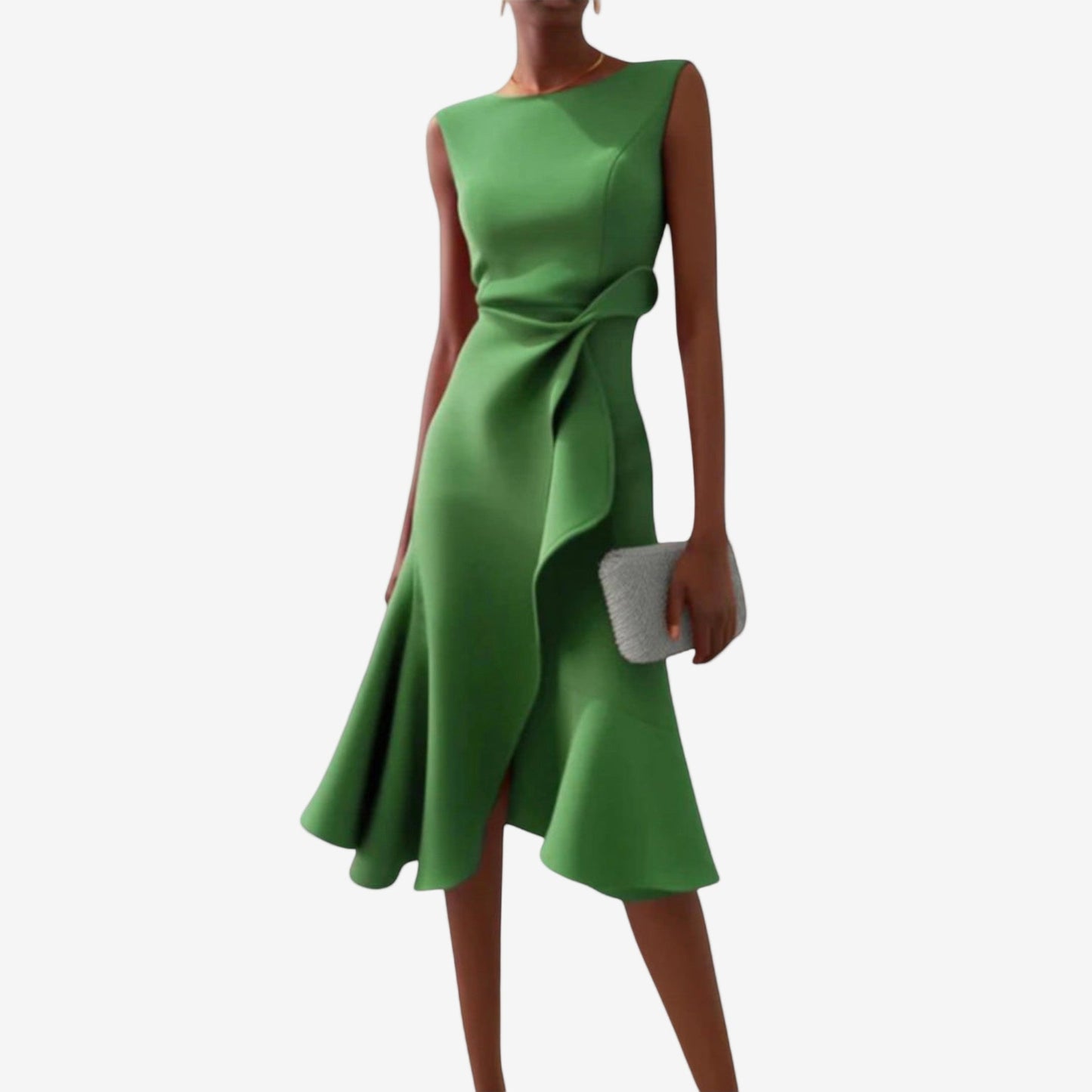 Eliana – Elegancka sukienka midi z asymetrycznym krojem