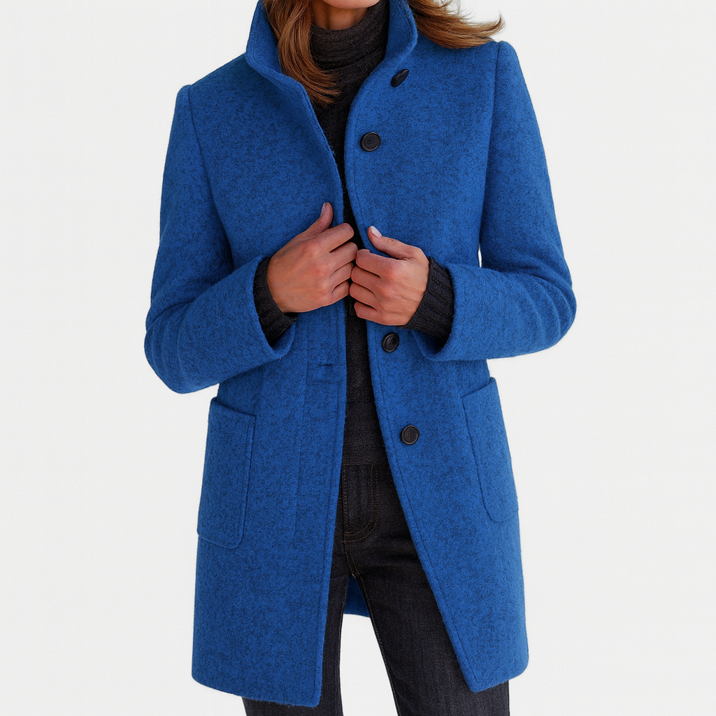 Świętosława | Elegancka Zimowa Kurtka z Wysokim Kołnierzem