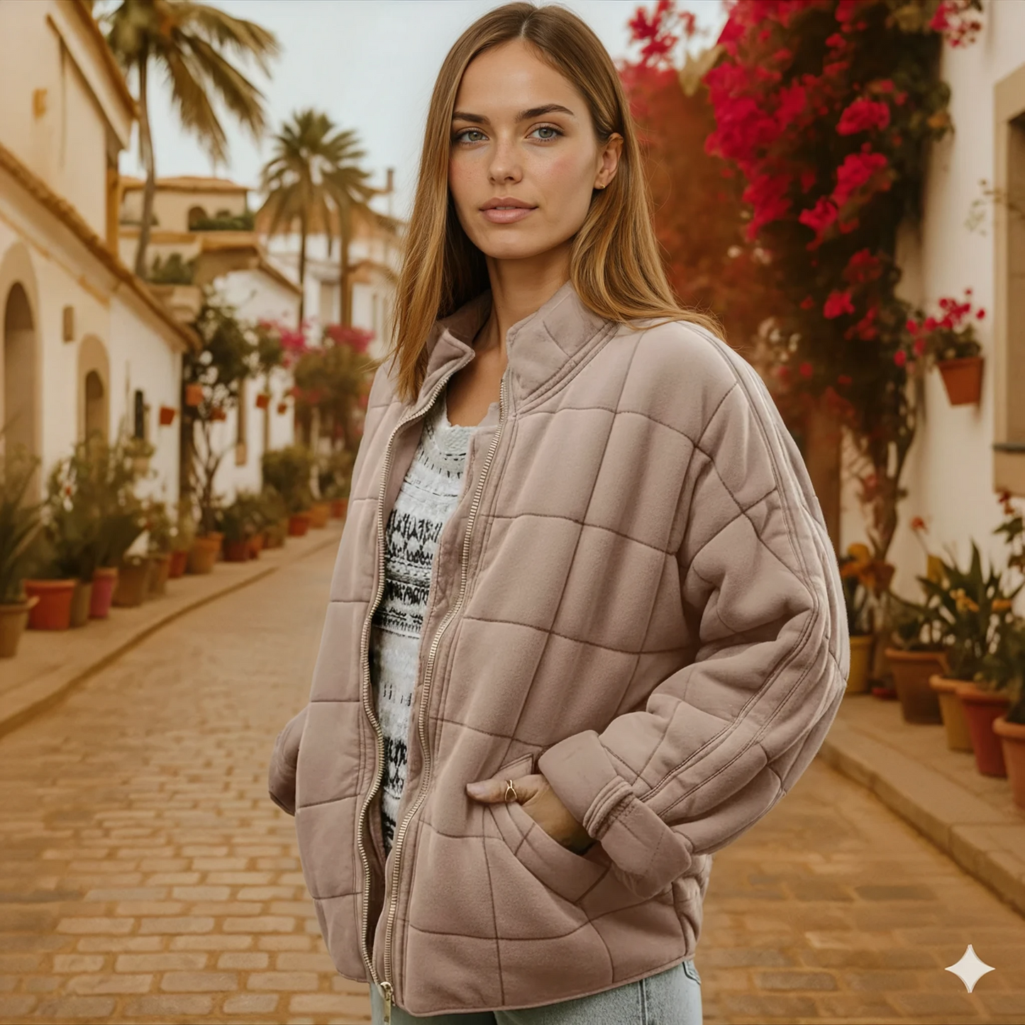 Beata | Przytulna pikowana kurtka oversize
