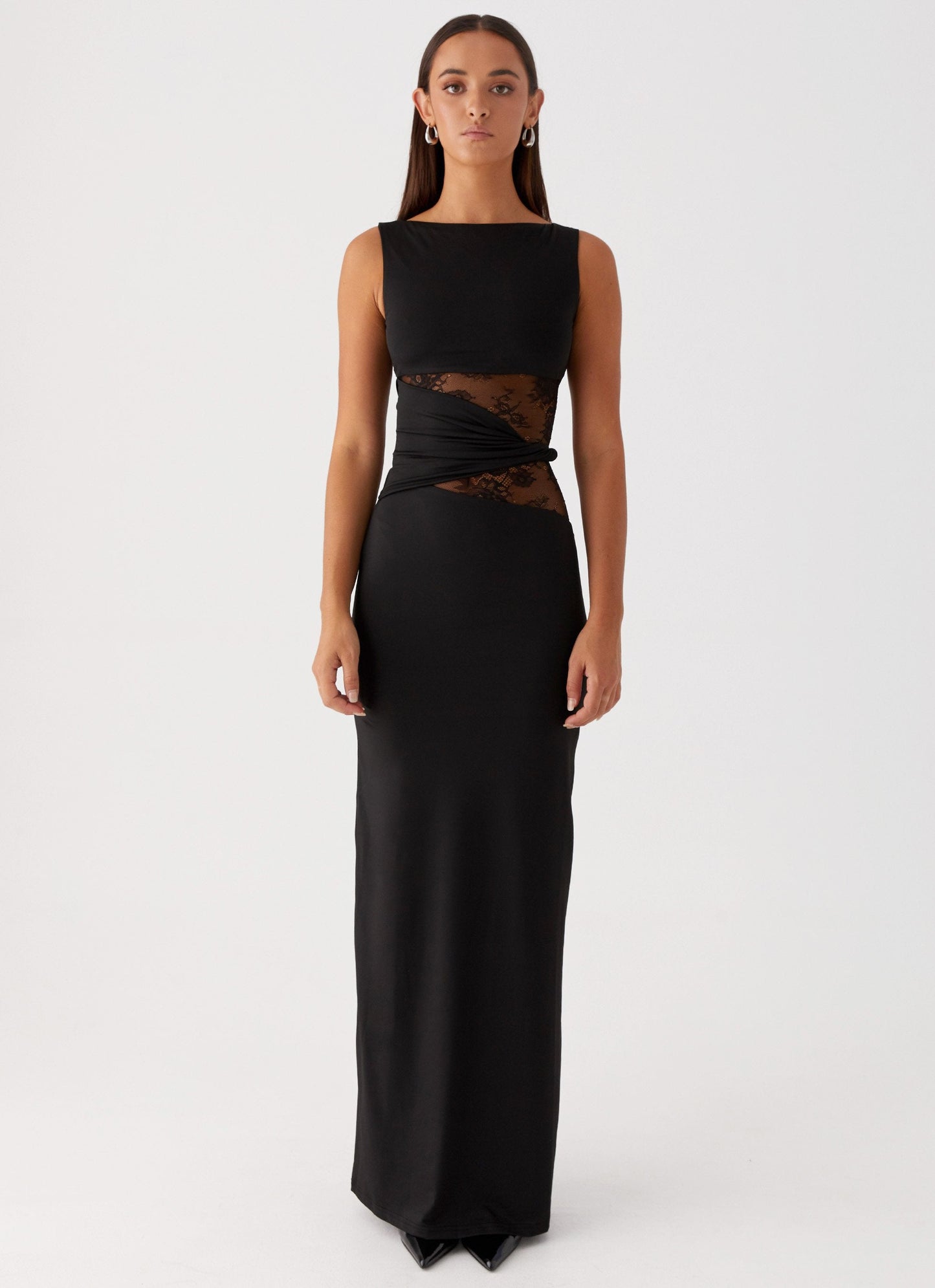 Jagna | Elegancka wieczorowa sukienka maxi z wycięciami