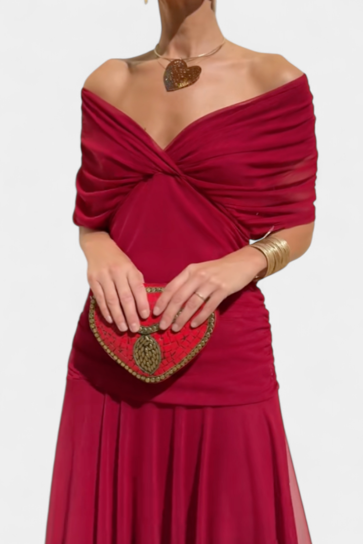 Eugenia | Elegancka Suknia Maxi Off-Shoulder