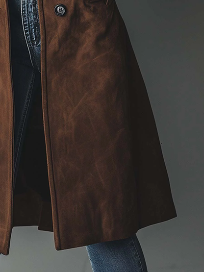 Teresa™ | Luksusowy zamszowy płaszcz trench w stylu vintage